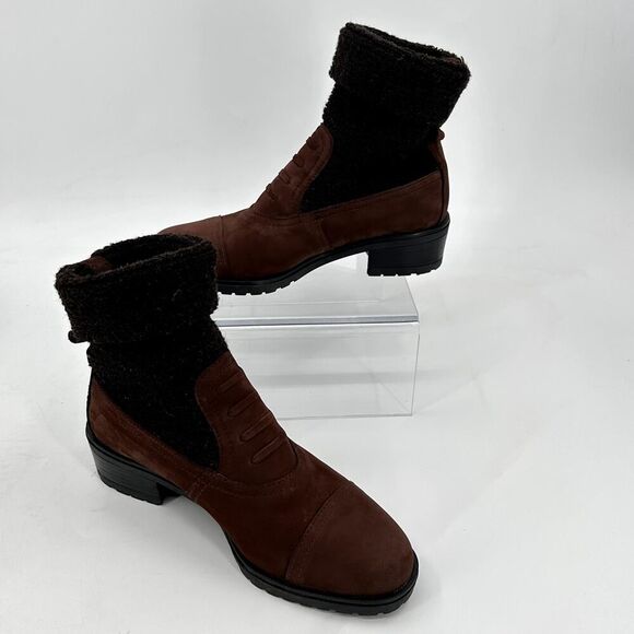 $_57.JPG?set_id=8800005007 Poppies Granny Victorian Steampunk Low Heel Boots Brown Knit Suede Boots Sz 6.5